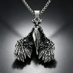 KALEN Vintage Gothic Fallen Angel Pendant Necklace For Men Stainless Steel Death Grim Reaper Wing Totem Charm Fashion Jewelry