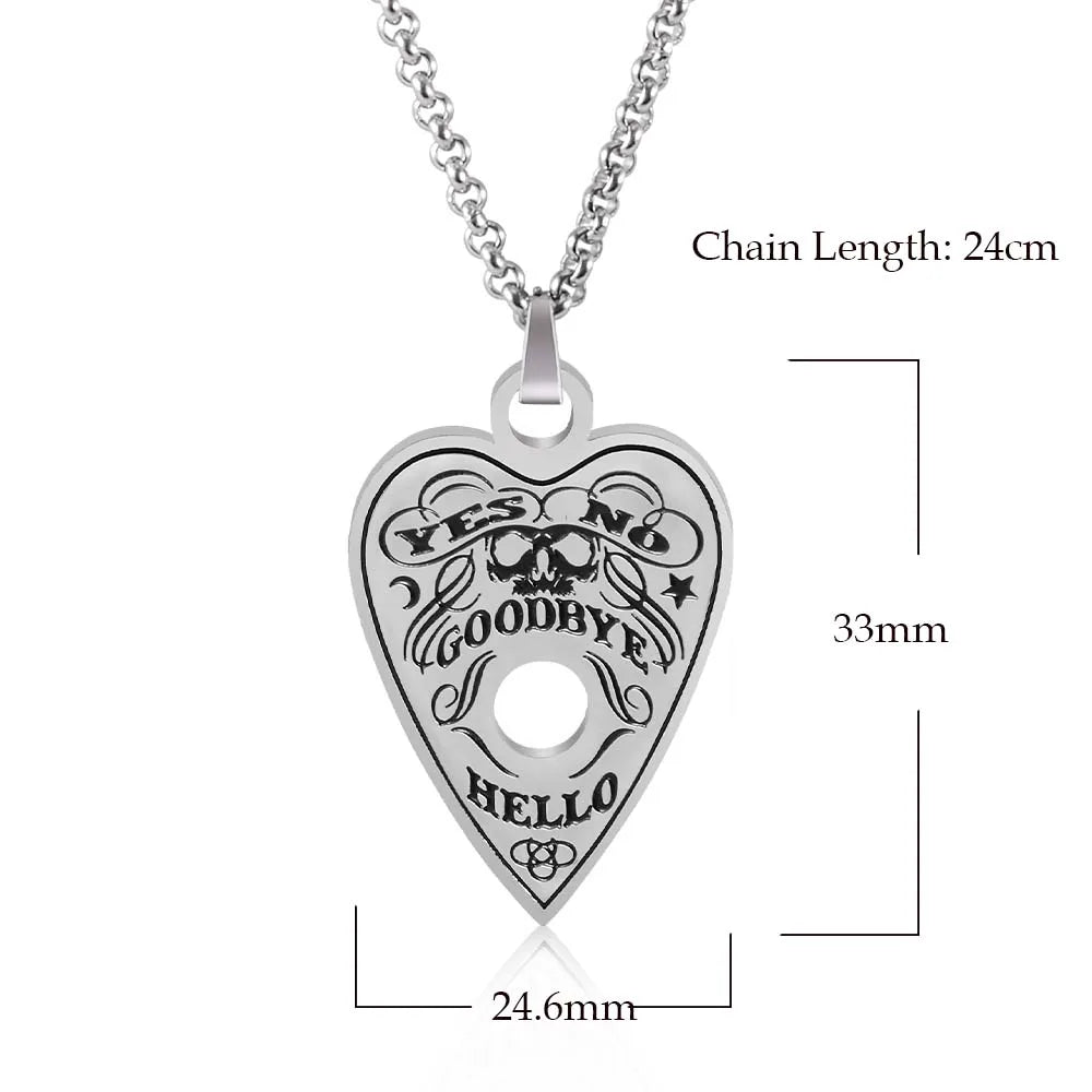 1/5/10 Piece Surgical Stainless Steel Heart Shape Pendant Ouija Board Planchette Necklace Cain Fashion Jewelry