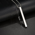 Minimal Wishing Bar Pendant Necklace — Stainless Steel