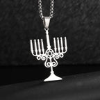 Hebrew Pentagram Star Pendant Necklace — Amulet