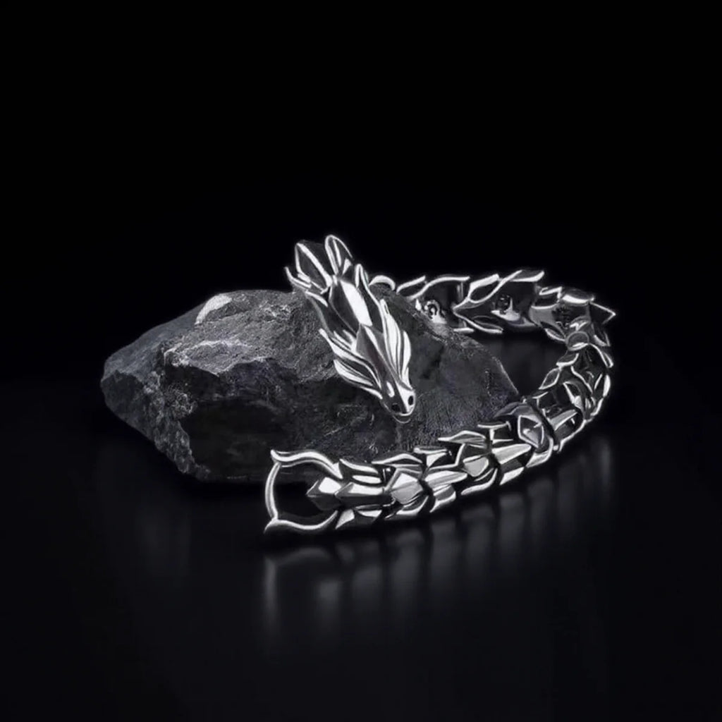 Mens Dragon Bracelet Curb Chain Gothic Biker Link Cuff Wristband 1PC Men's Accessories Gift for Him