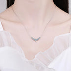 Luxury 18K Solid Platinum PT950 Necklace Moissanite Princess Pendant 2.8 carat D Color Moissanite Full Diamond Clavicle