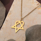 Geometric Triangle Star Necklace — Stainless Steel