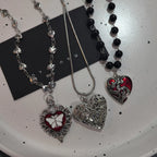 Gothic Death Moth Silver Pendant Necklace