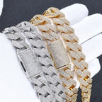 Iced Out Cuban Chain Necklace Stainless Steel 15MM