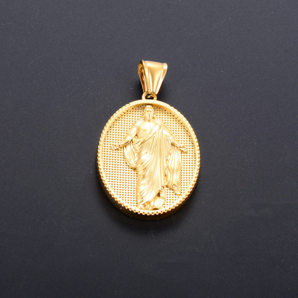 Jesus Cross Gold Pendant Necklace