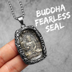 Buddha Glass Pendant Necklace — Stainless Steel
