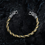 Viking Double Dragon Head Bracelet — Stainless Steel