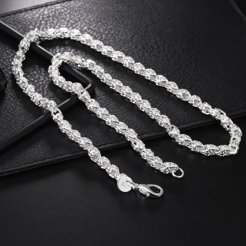 Men's Geometric Bracelet and Necklace Set 60cm and 20cm