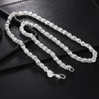 Men's Geometric Bracelet and Necklace Set 60cm and 20cm