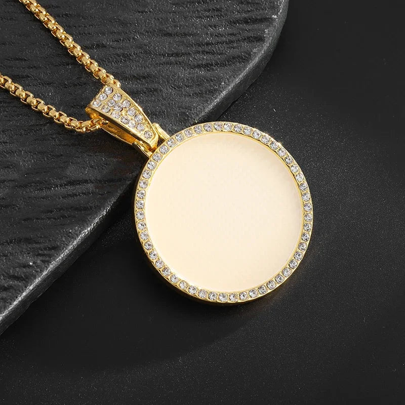 Crystal Pistol Pendant Necklace — Iced Out Two-Tone Street Chain