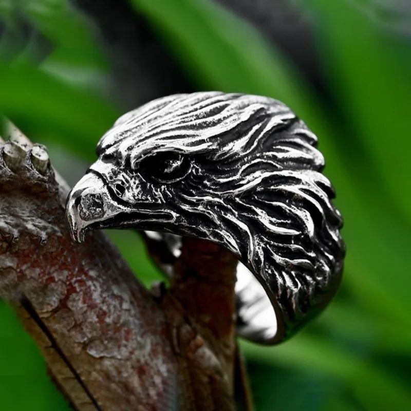 Vintage Viking Eagle Biker Ring — Stainless Steel