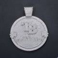 Iced Out Letter Pendant Circle Disc