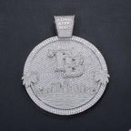 Iced Out Letter Pendant Circle Disc