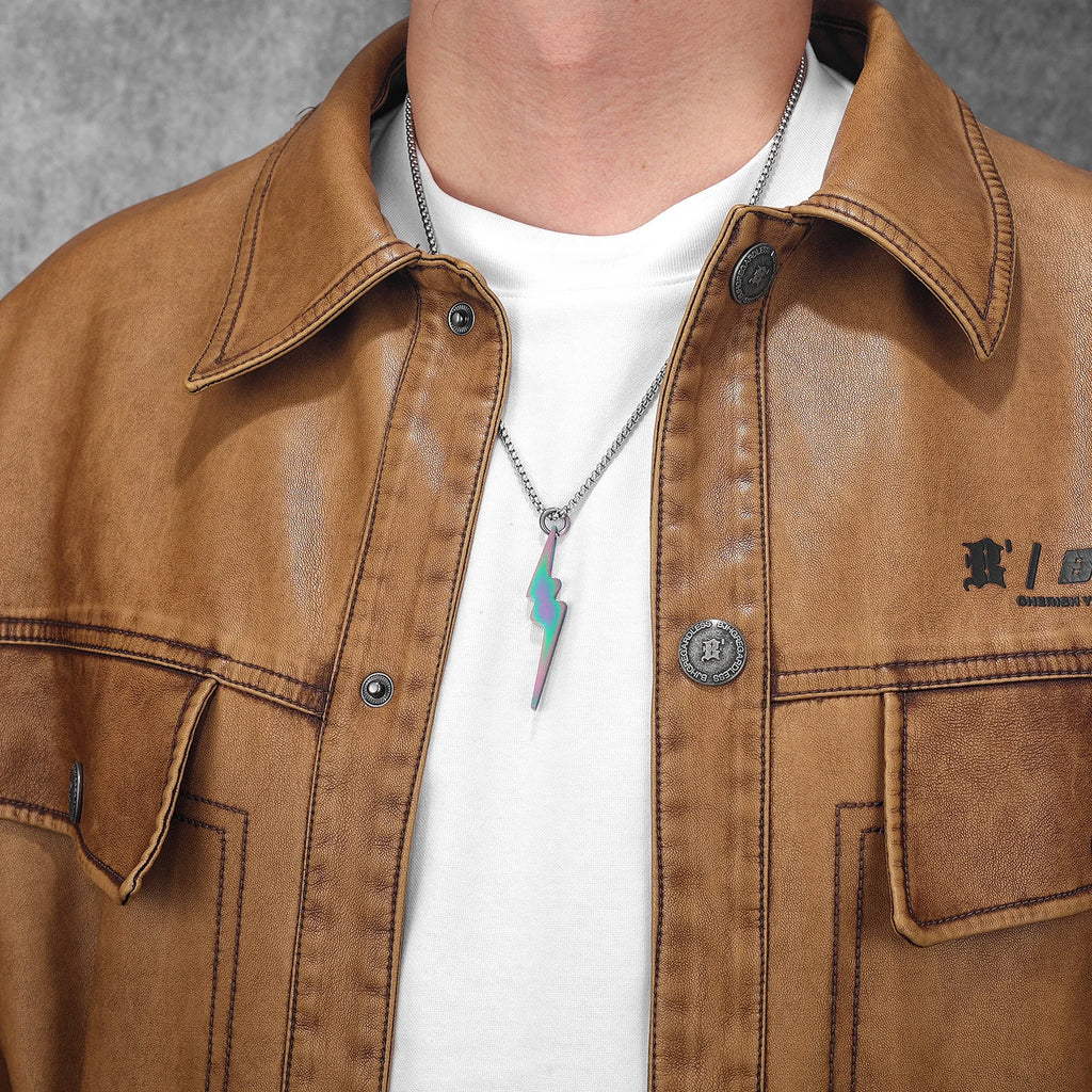 Lightning Minimal Pendant — Stainless Steel