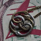 Vintage Fashion Punk Twisted Snake Pendant Necklace Jewelry Women's Men's Snake Knot Articulated Snake Pendant Chain