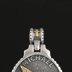Men's 316L Stainless Steel Patron Saint Of Time Travelers Archangel Michael Gold Pendant Necklace jewelry