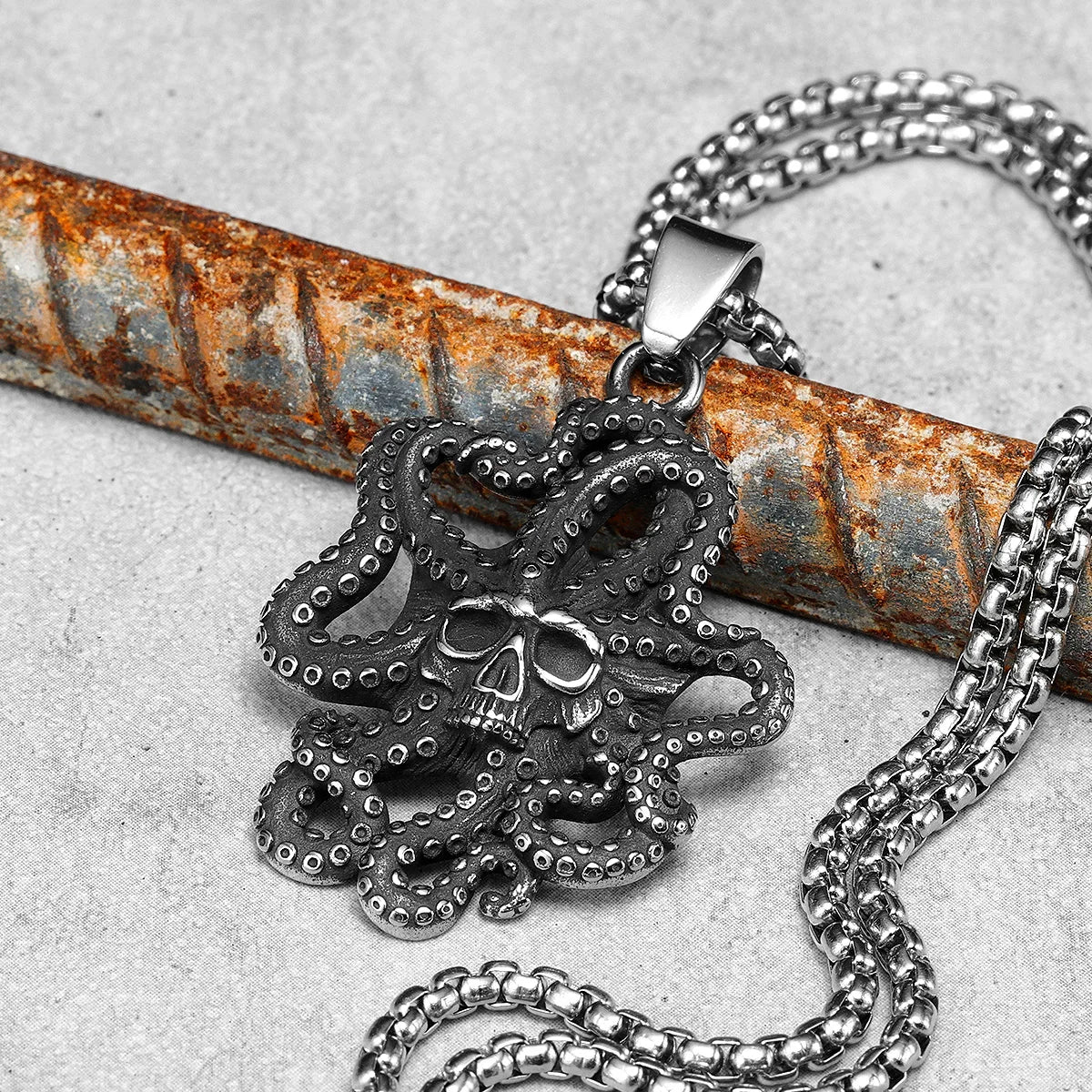 Skull Octopus Tentacles Men Necklace With Pendant Stainless Steel Jewelry for Male Women Punk Hip Hop Accessories Gift Wholesale