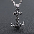 Anchor Compass Rudder Pendant — Stainless Steel