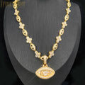 2026 New Iced Out Luxury Eye Cross Necklace Bling Cubic Zirconia Charm Tennis Chain for Men Women Hip Hop Jewelry
