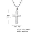 Cross Silver Pendant Necklace — Stainless Steel