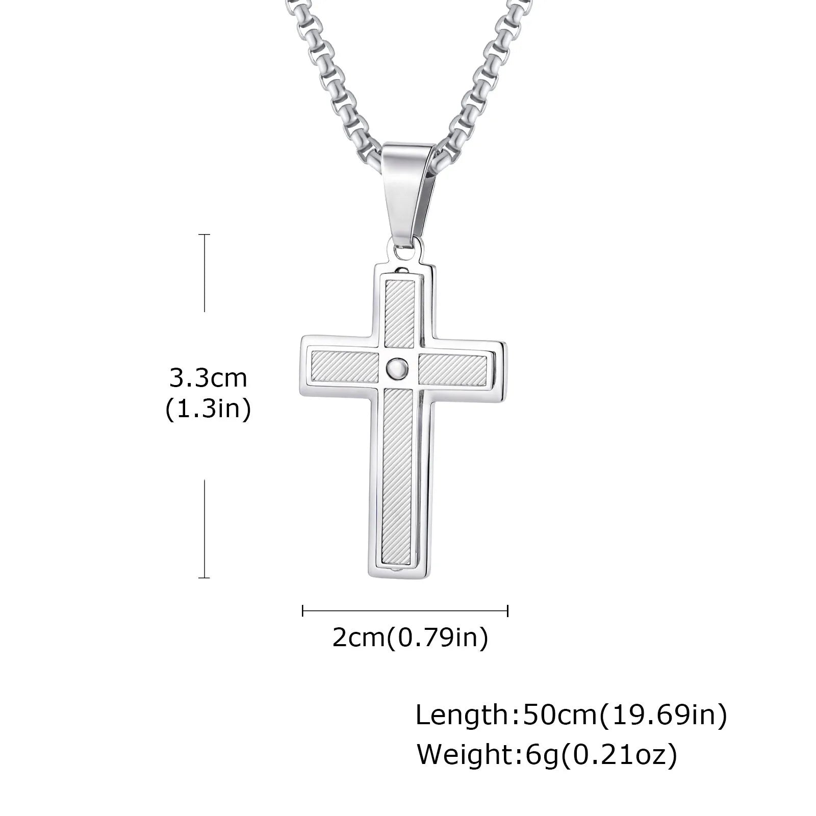 Minimal Cross Pendant — Silver Stainless