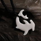 GX136 New Zealand Maori Primitive tribal totem Amulet Pendant Hammerhead shark yak bone Necklace Handmade Pendant jewelry