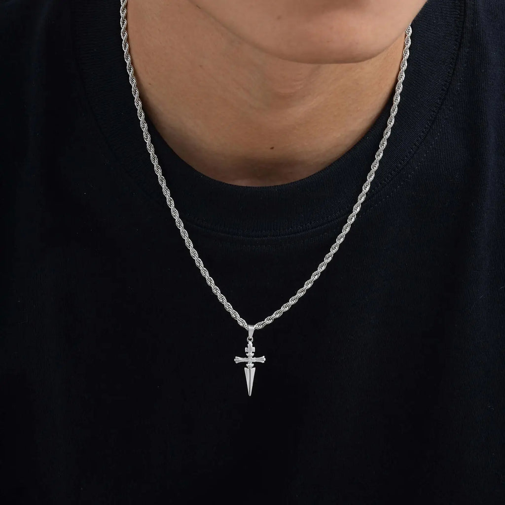 Sword Pendant Necklace — Stainless Steel