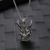 Demon Samurai Ghost Mask Pendant — Stainless Steel