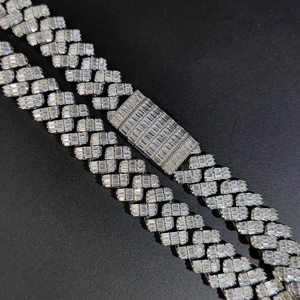 Iced Out Cuban Chain Necklace Stainless Steel 18/19MM