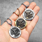 Arch Angel St.Michael Men Necklaces Stainless Steel Pendant Chain Powerful Amulet Vintage Cool Women Jewelry Gifts
