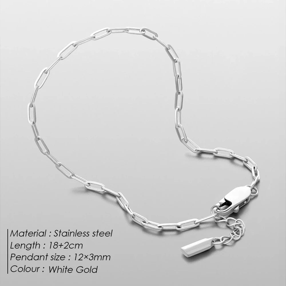 2mm Paperclip Chain Bracelet — Stainless Steel