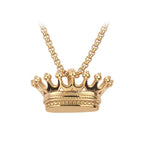 3D Rapper King Crown Pendant Necklace — Two-Tone
