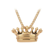 3D Rapper King Crown Pendant Necklace — Two-Tone