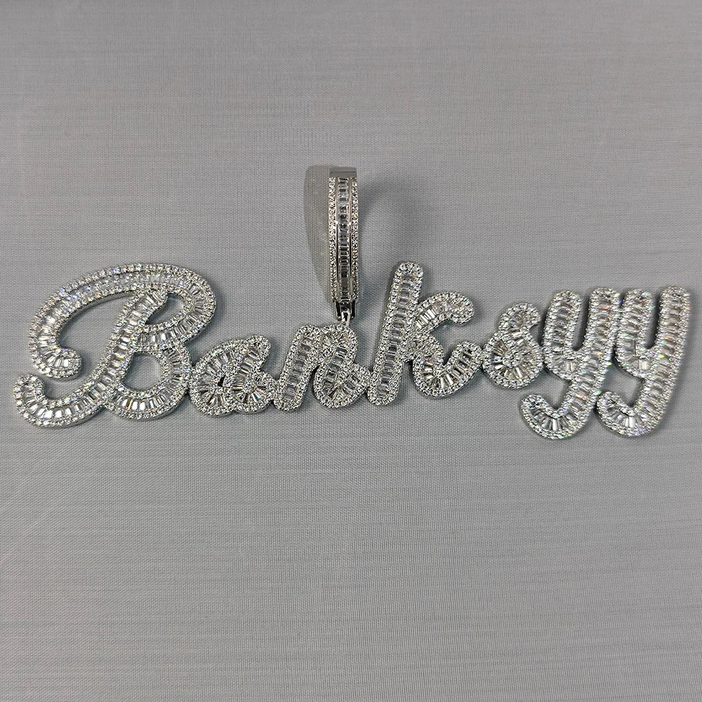 Iced Out Letter Pendant Necklace Gold
