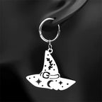 Star Silver Earrings Witch Hat Moon Snowflake