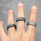 Celtic Knot Viking Rune Ring Men Stainless Steel Ring Norse Elder Futhark Talisman Wide Band Vintage Biker Jewelry Gift For Him
