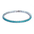 Luxury Hiphop Iced Out 4mm Cubic Zirconia Crystal Tennis Bracelets For Women Men Gold Color Silver Color Bracelet Chain Jewelry