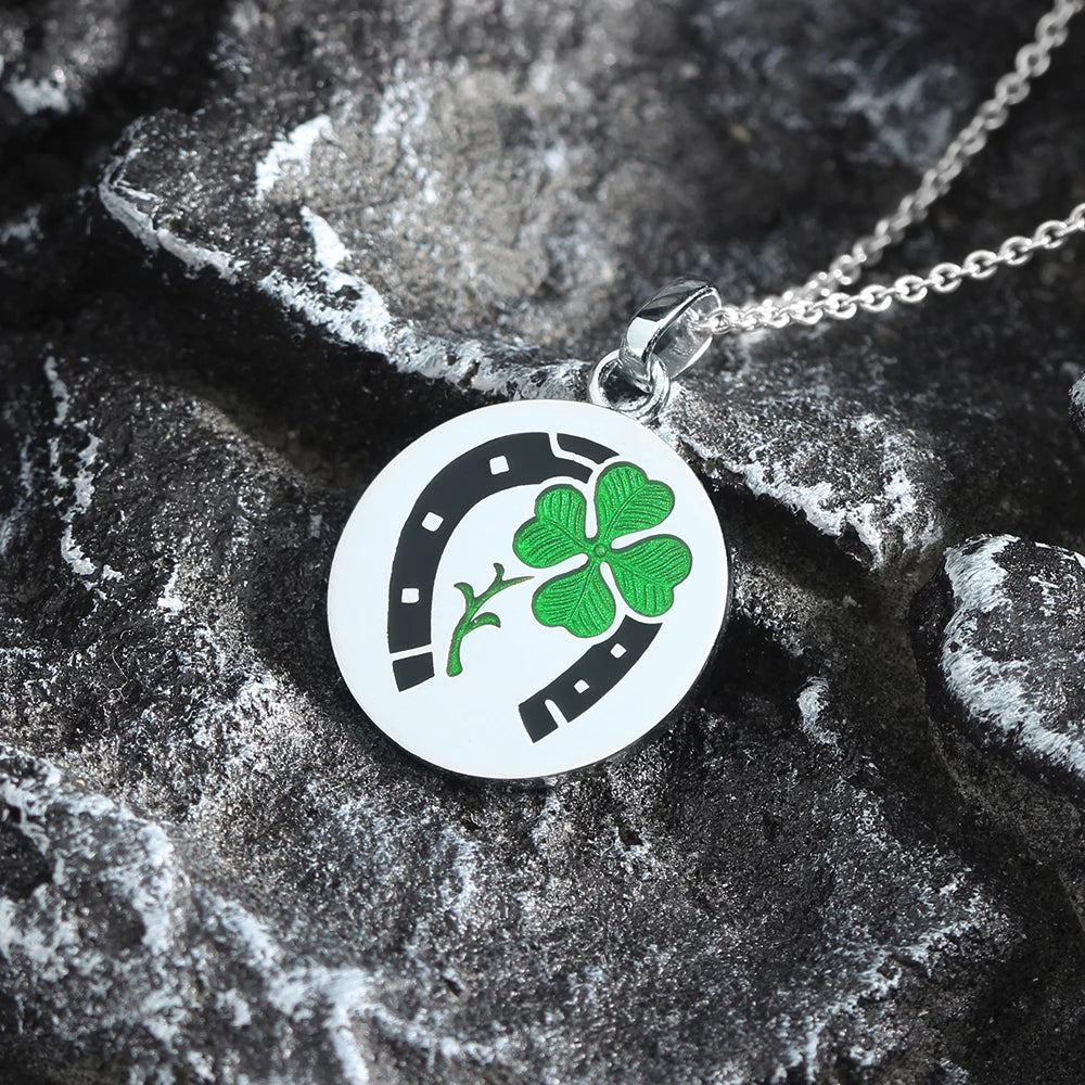 Clover Horseshoe Pendant — 925 Silver