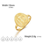 Saint Benedict of Nursia Ring for Men and Women — Stainless Steel