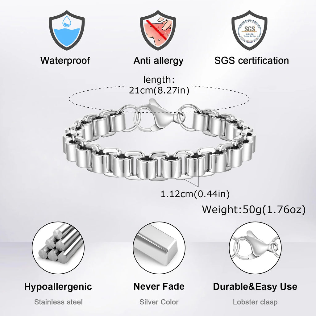 Heavy Bike Link Chain Bracelet — Stainless Steel
