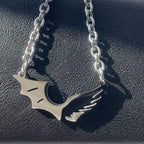 High-quality Stainless Steel Angel and Devil Wings Pendant Necklace, Personalized Design Hip-Hop Men's and Women's Gift Necklace