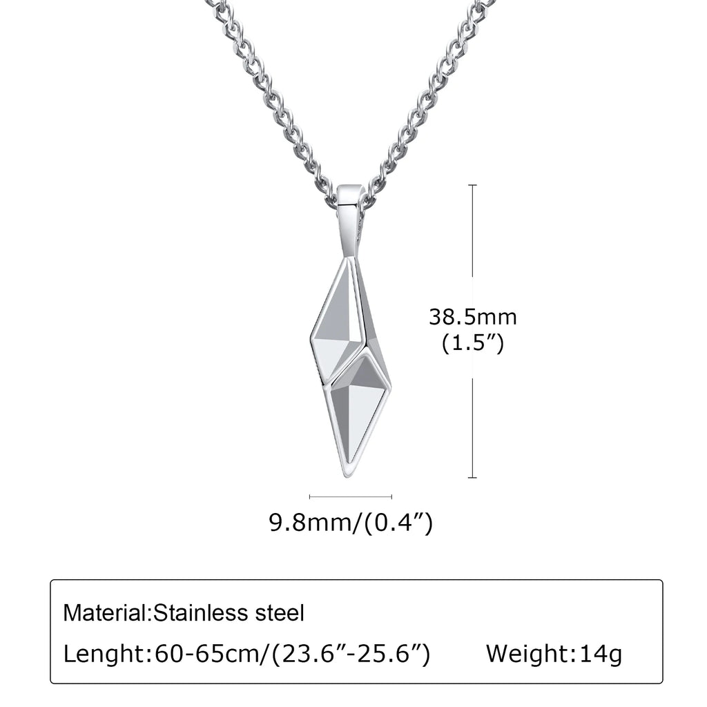 Star 4-Pointed Pendant Necklace — Stainless Steel