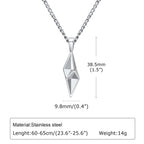 Star 4-Pointed Pendant Necklace — Stainless Steel