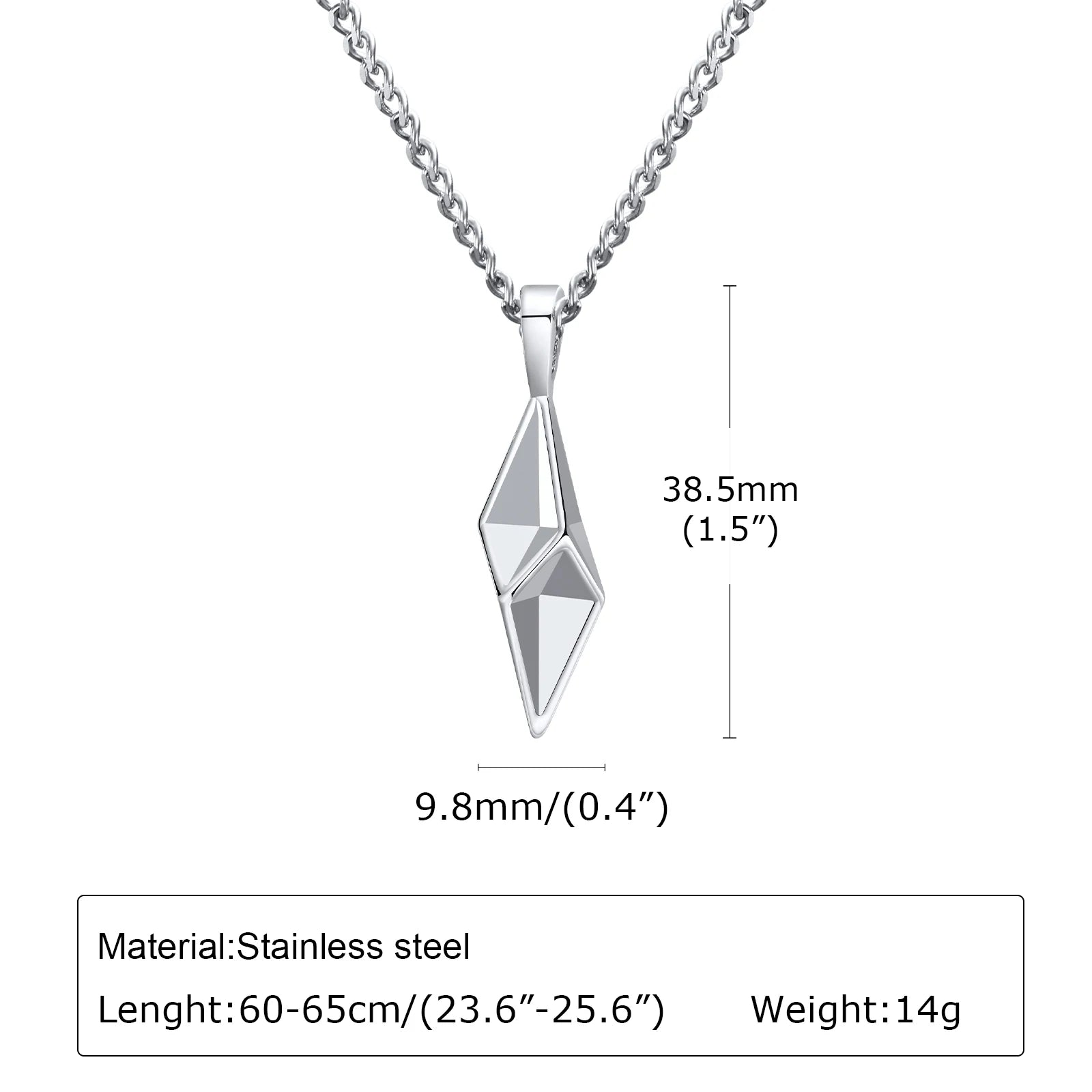 Star 4-Pointed Pendant Necklace — Stainless Steel