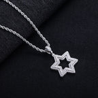 Iced Out Star of David Pendant — 14K Gold