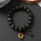 1Pc Wood Bead New Buddha Bracelet Buddhist Bangle Prayer Beads Copper Coin Women Men Lucky Religion Bracelets Charm