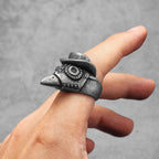 Skull Witch Ring Black Stainless Steel Gothic