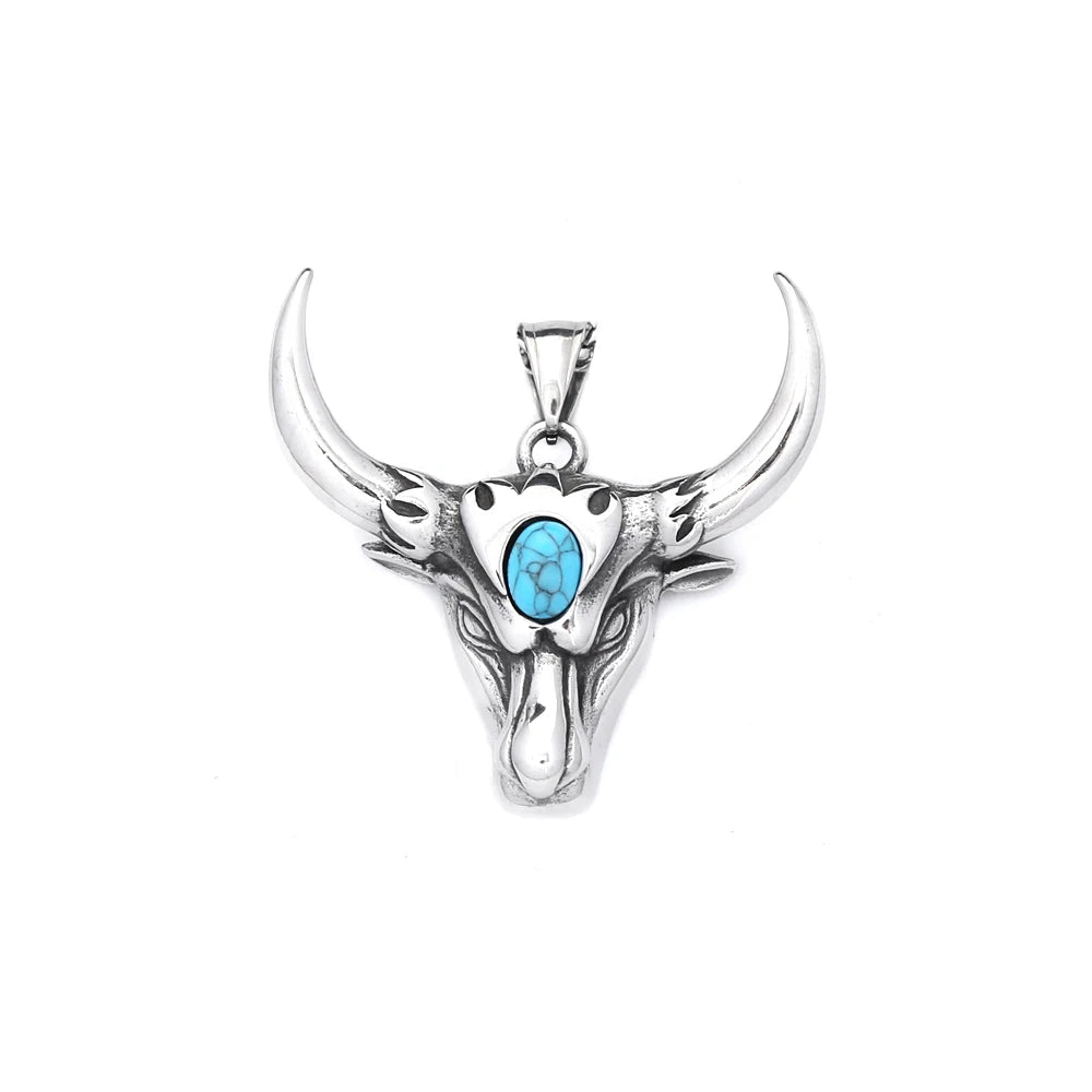 Bull Head Steel Pendant Vintage Punk Zodiac