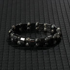 Hematite Therapy Stretch Bracelet — Mixed Metal